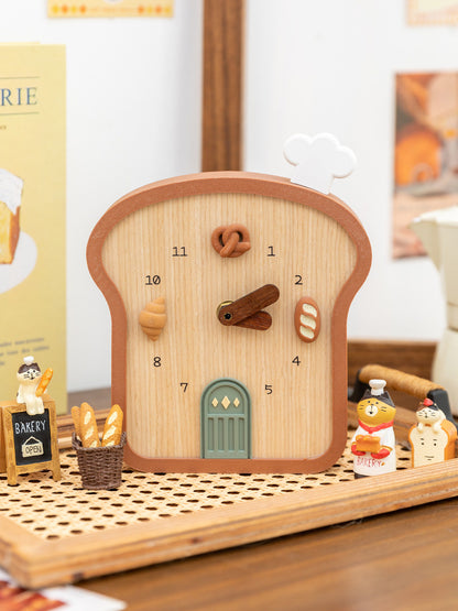 Cute Toast Shaped Desktop Wall Clock 🍞