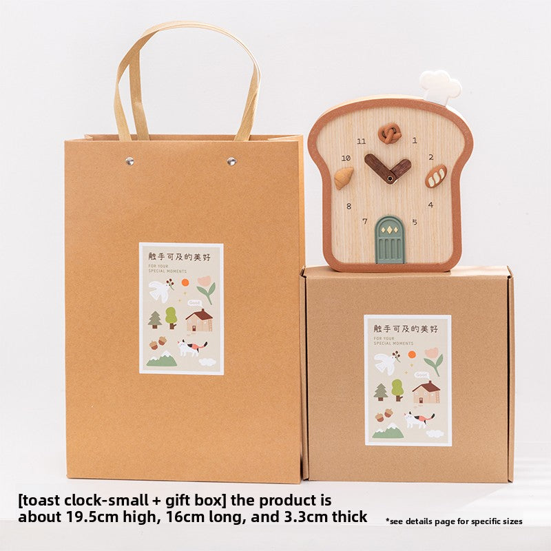 Cute Toast Shaped Desktop Wall Clock 🍞