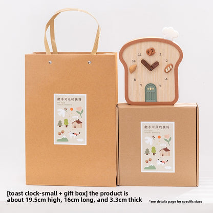 Cute Toast Shaped Desktop Wall Clock 🍞
