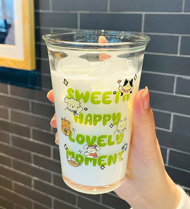 sweet moment glass cup green