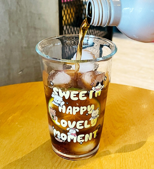 Sweet Moment Cartoon Borosilicate Glass Cup Yellow 🥛