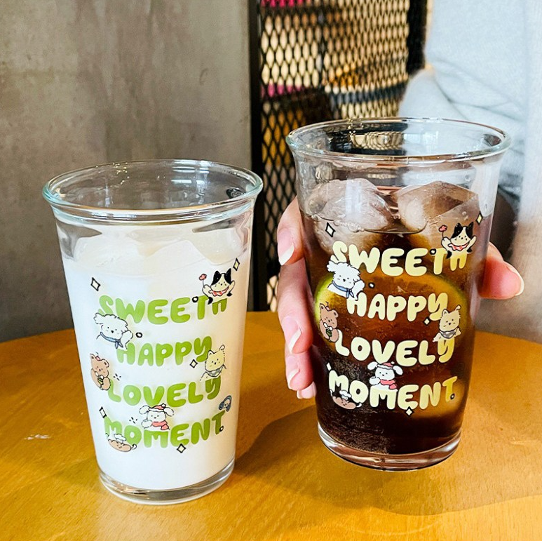 Sweet Moment Cartoon Borosilicate Glass Cup Yellow 🥛