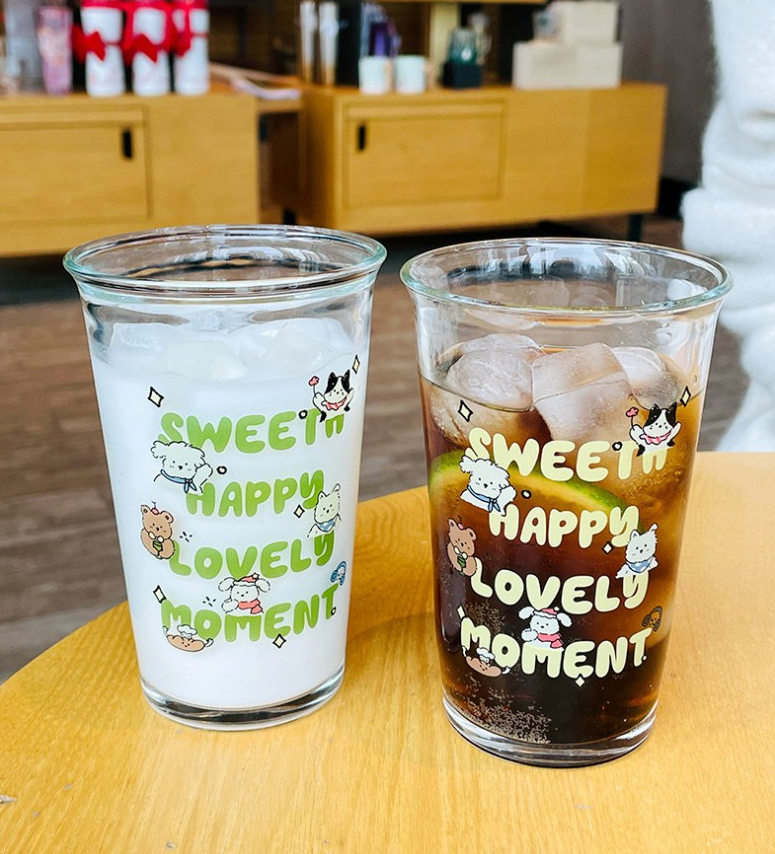 Sweet Moment Cartoon Borosilicate Glass Cup Yellow 🥛