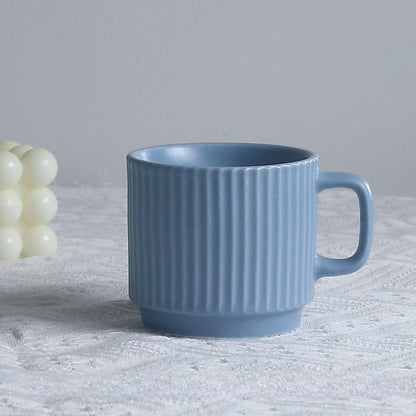 Pastel Striped Ceramic Mug Set of 4☕