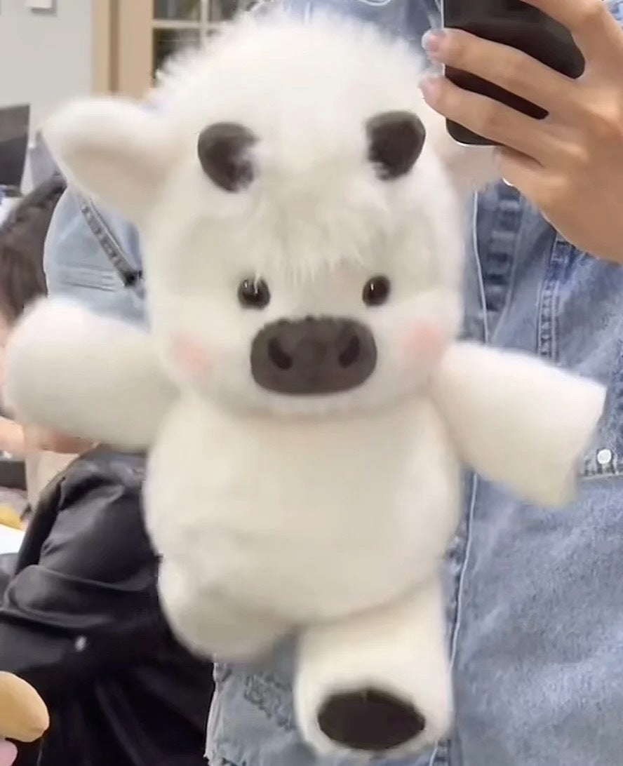 Cute Cartoon Calf Plush Toy Fluffy Cow Stuffed Animal 🐄