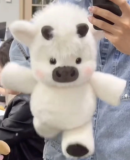 Cute Cartoon Calf Plush Toy Fluffy Cow Stuffed Animal 🐄