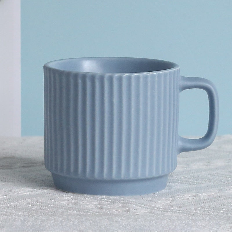 Pastel Striped Ceramic Mug Set of 4☕