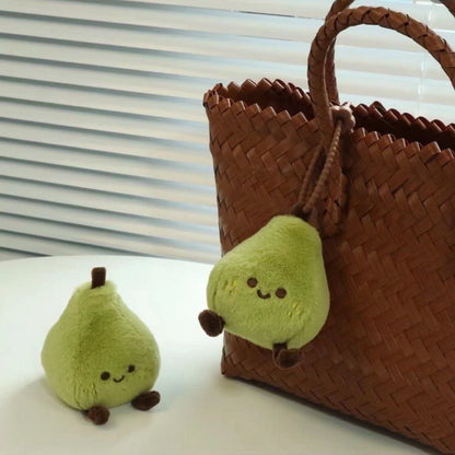 Cute Pear Plush Keychain Bag Charm Mini Plushie 🍐