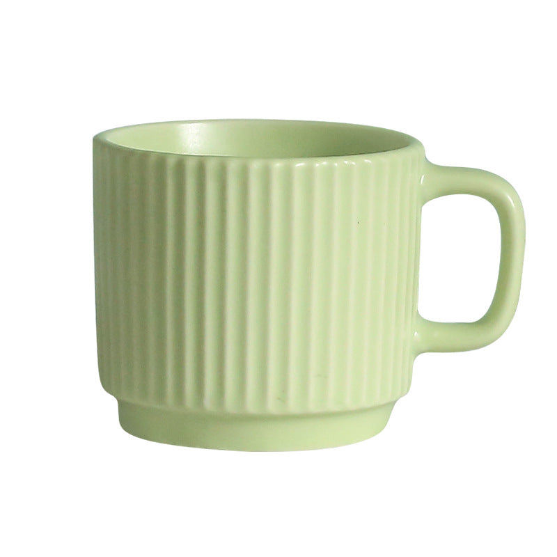 Pastel Striped Ceramic Mug Set of 4☕