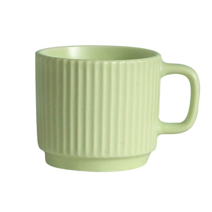 Pastel Striped Ceramic Mug Set of 4☕