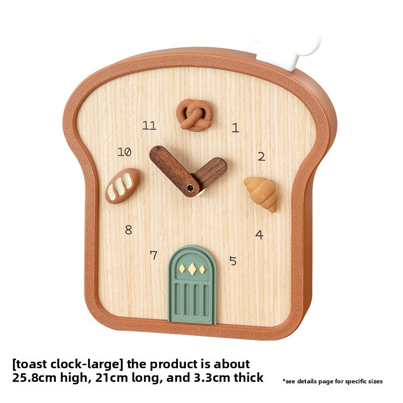 Cute Toast Shaped Desktop Wall Clock 🍞
