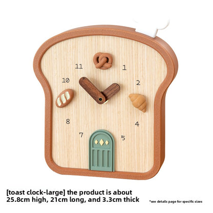 Cute Toast Shaped Desktop Wall Clock 🍞