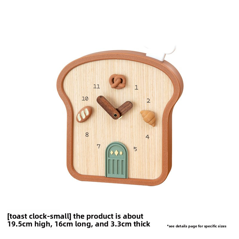 Cute Toast Shaped Desktop Wall Clock 🍞