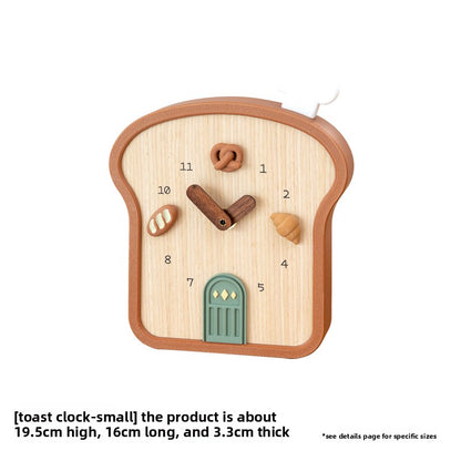 Cute Toast Shaped Desktop Wall Clock 🍞