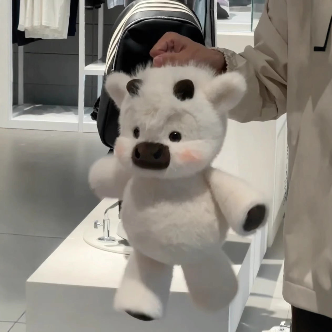 Cute Cartoon Calf Plush Toy Fluffy Cow Stuffed Animal 🐄