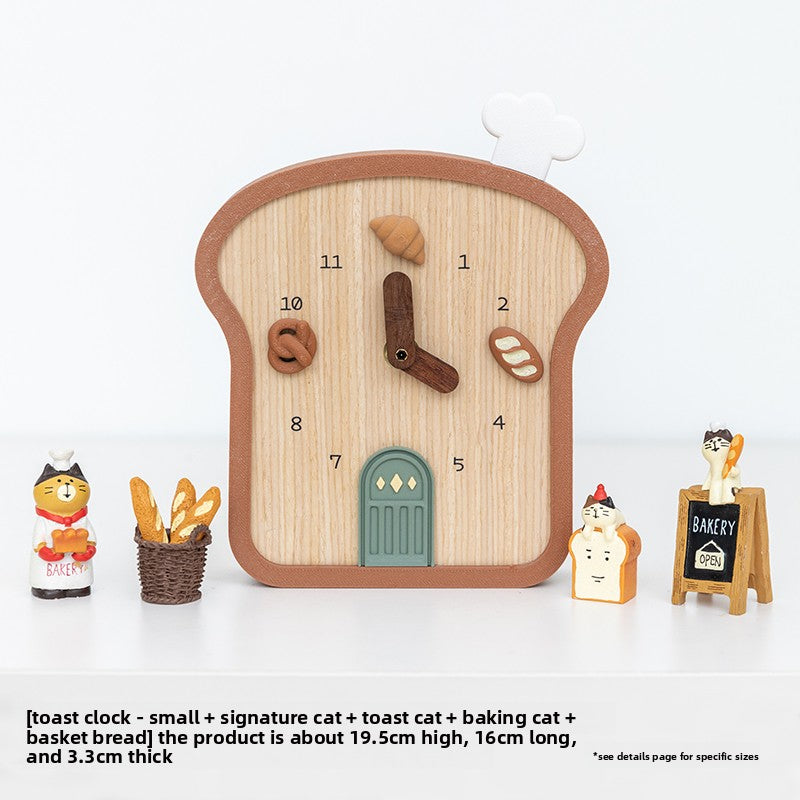 Cute Toast Shaped Desktop Wall Clock 🍞