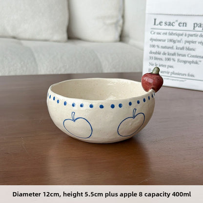 Retro Ceramic Dessert Bowl and Plate Set