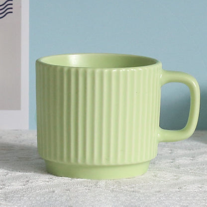 Pastel Striped Ceramic Mug Set of 4☕