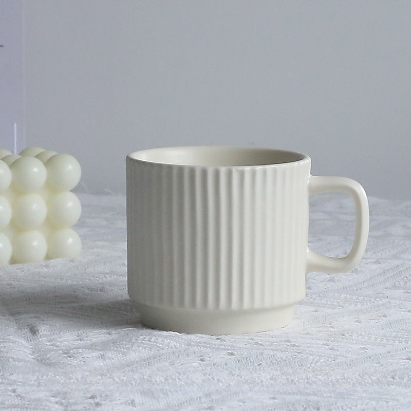 Pastel Striped Ceramic Mug Set of 4☕