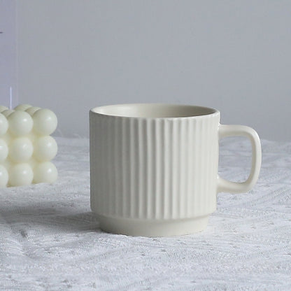 Pastel Striped Ceramic Mug Set of 4☕