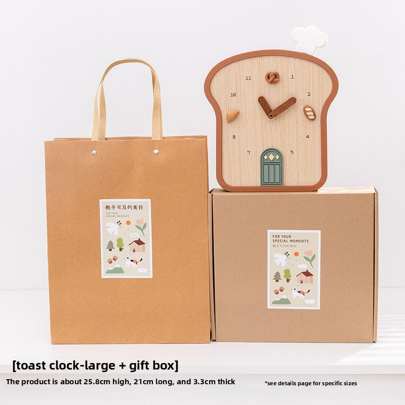 Cute Toast Shaped Desktop Wall Clock 🍞