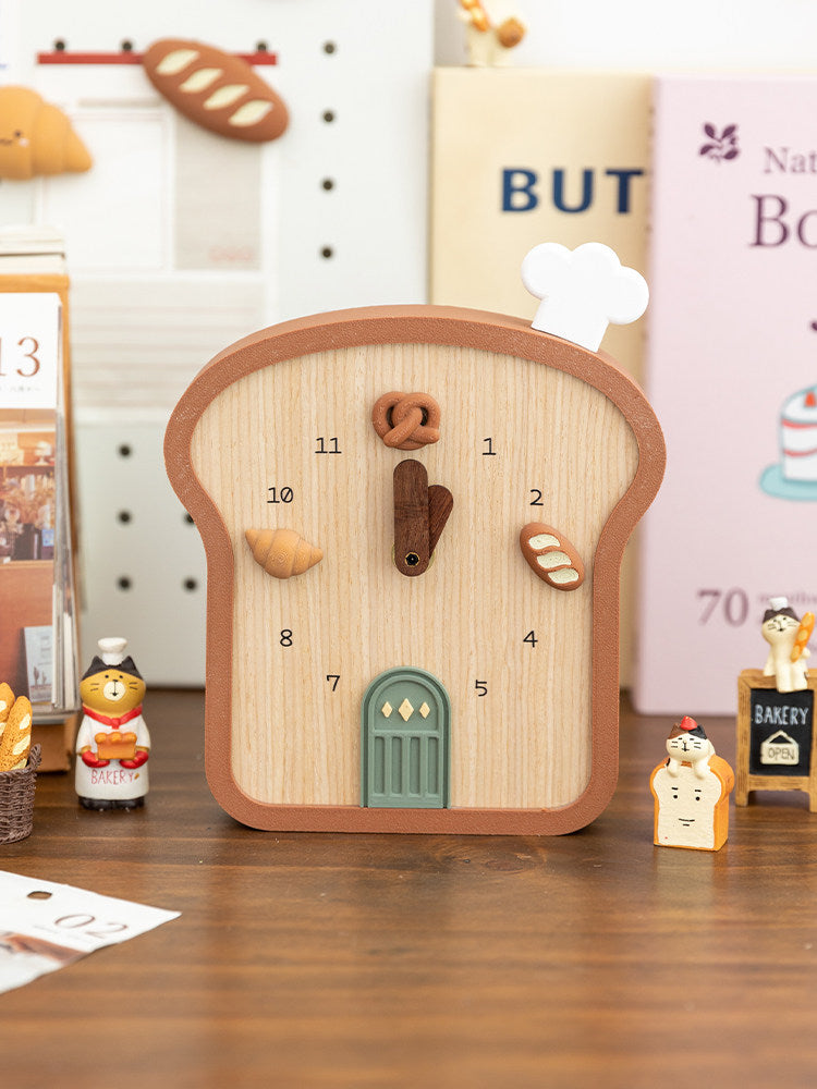 Cute Toast Shaped Desktop Wall Clock 🍞