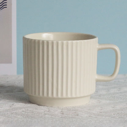 Pastel Striped Ceramic Mug Set of 4☕